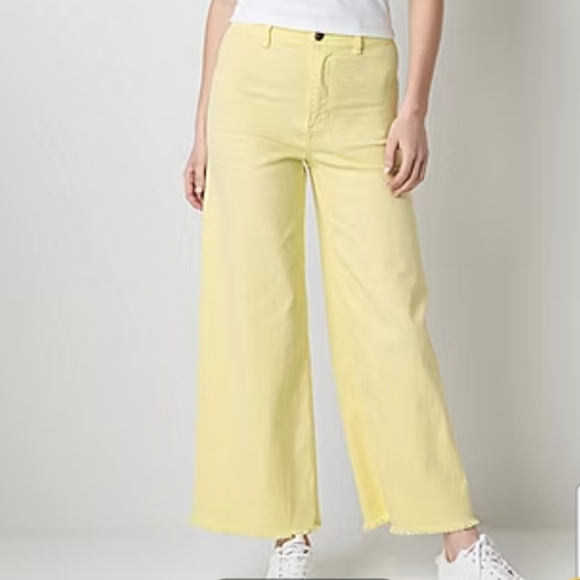 Billabong Denim - Billabong Free Fall Yellow Wide-Leg Women Jeans